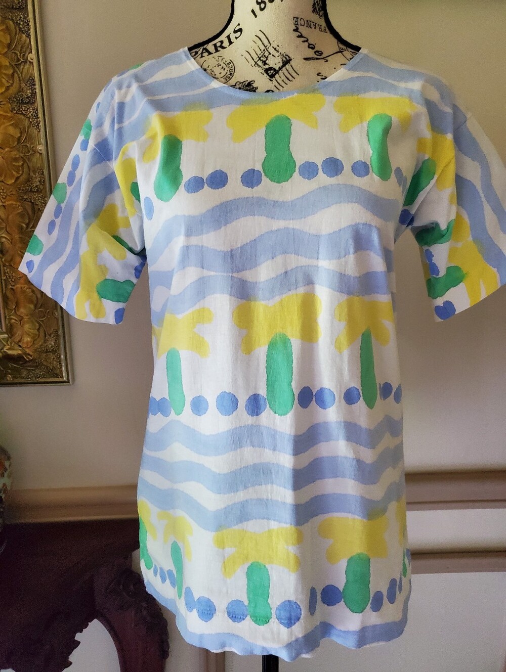 Vintage Skinny Dip Hawaii Hand Painted Tie Dye Palm Tree T-shirt 100% Cotton